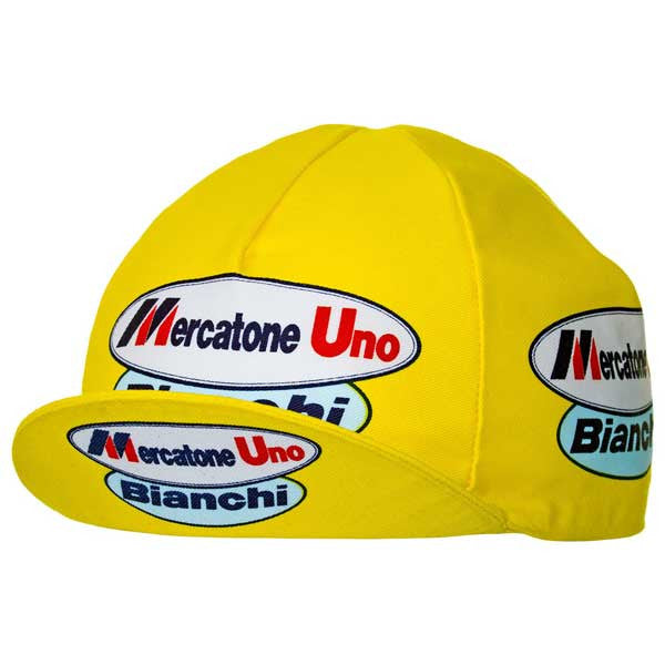 Casquette de cyclisme rétro Mercatone Uno Bianchi
