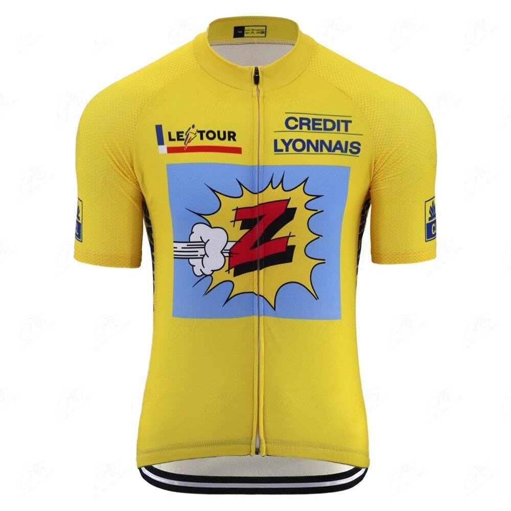 Maillot de cyclisme rétro jaune Vetements Team Z